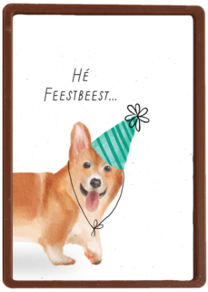 Verjaardagskaart hee feestbeest Corgi