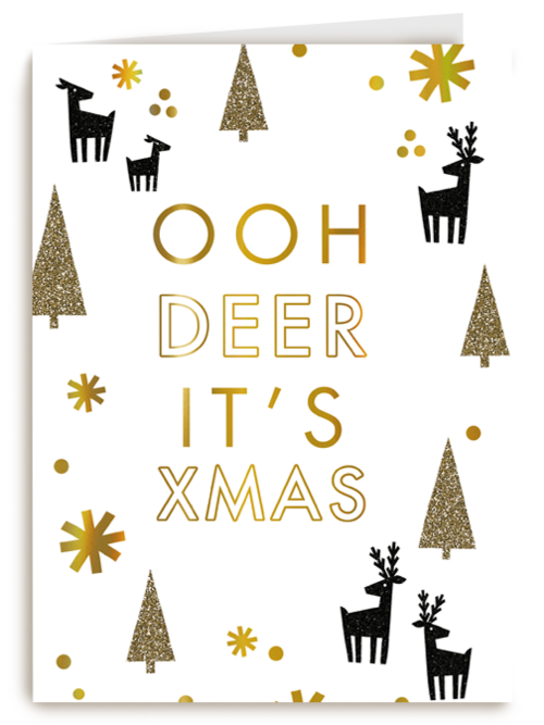 kerstkaart hip ooh deer it is christmas