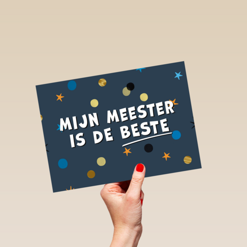 mijn meester is de beste met eze confettikaart