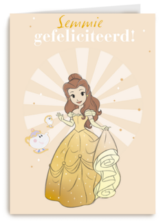 disney prinses kaart verjaardag gefeliciteerd belle
