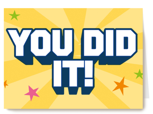 Complimentkaart you did it