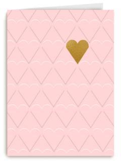 valentijnskaart stijlvol roze met gouden hart
