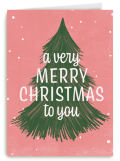 Kerstkaart kerstboom a very merry Christmas to you