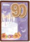 verjaardag leeftijden taart met kaarsjes 90
