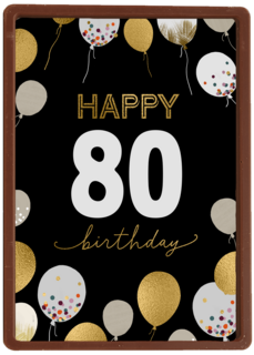 Verjaardagskaart ballonnen met leeftijd zwart