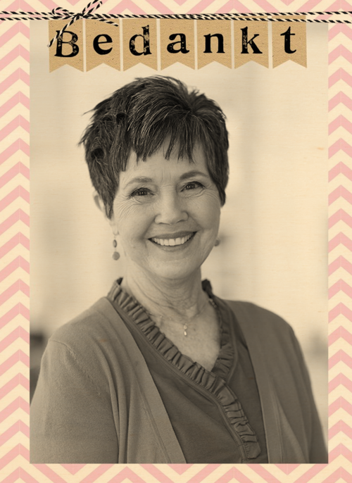 Houten Kaart | Fotokaart Bedankt Roze Rand Met Streep