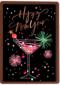 nieuwjaarskaart klassiek cocktailglas happy new year