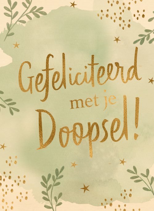 Houten Kaart Doopsel | Houten Kaart Hallmark | Doopsel | Gefeliciteerd Met Je Doopsel Groen