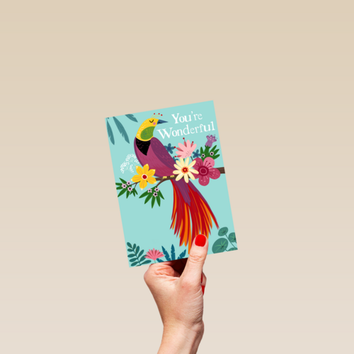 Complimentkaart you are wonderful paradijsvogel