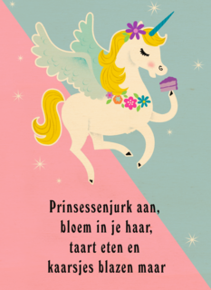unicorn prinsessenjurk aan
