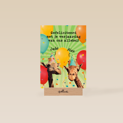 Gefeliciteerd met je verjaardag van ons allebei