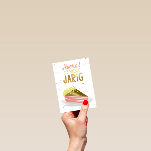 Verjaardagskaart hoera jij bent jarig