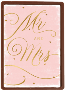 Trouwdagkaart Mr and Mrs Roze met goud