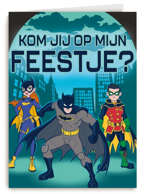 Batman uitnodiging kinderfeestje