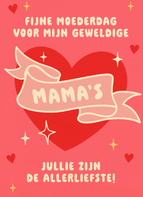 Houten Kaart Moederdag | Houten Kaart Hallmark | Moederdag | Fijne Moederdag Voor Mijn Geweldige Mamas