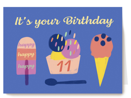 its your birthday with ice cream