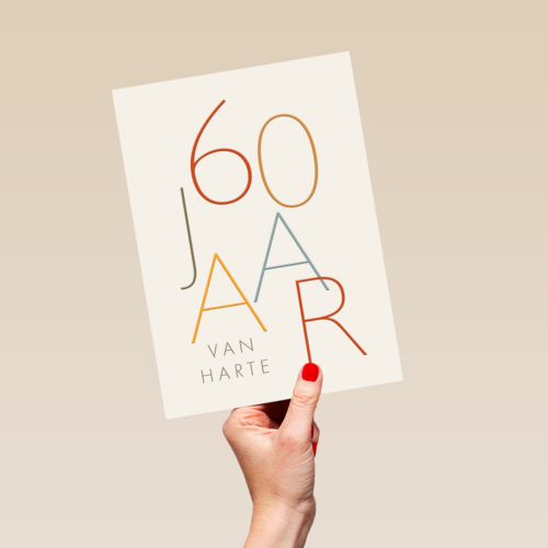 Stijlvolle verjaardagskaart 60 jaar van harte