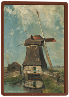 studio art kaart blanco met een nederlandse molen