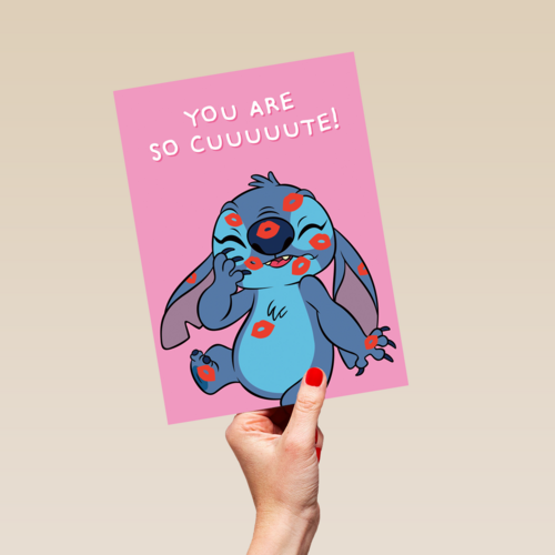 Valentijnskaart Stitch you are so cuuuuute