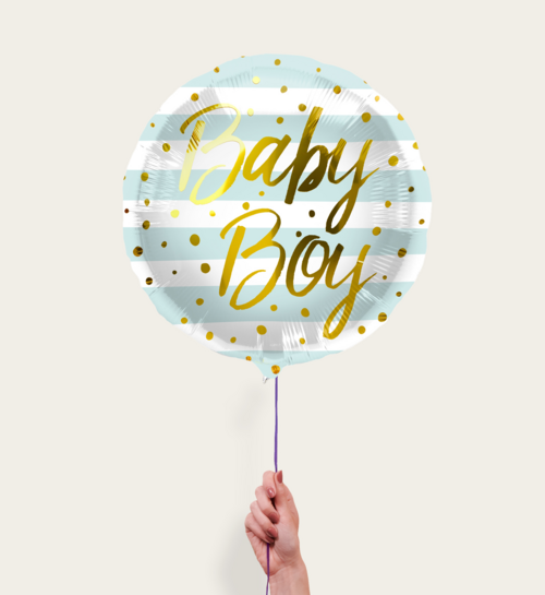 Ballon Baby Boy Blauw Goud  