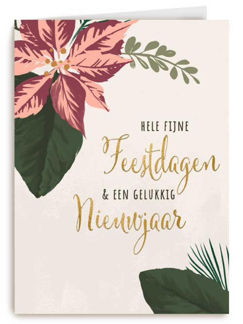Kerstkaart fijne feestdagen gelukkig nieuwjaar