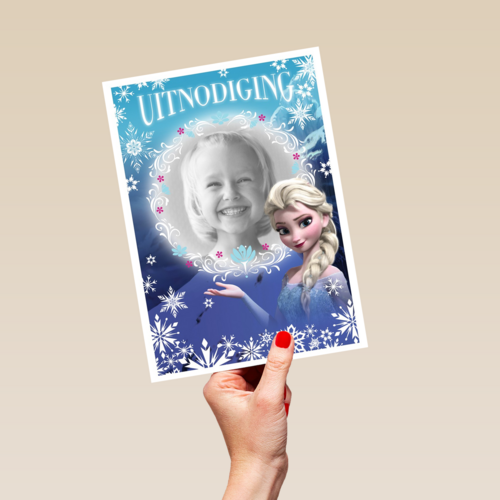 fotokaart frozen uitnodiging elsa