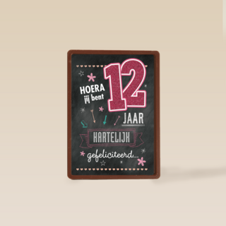 verjaardag leeftijden krijtbord 12