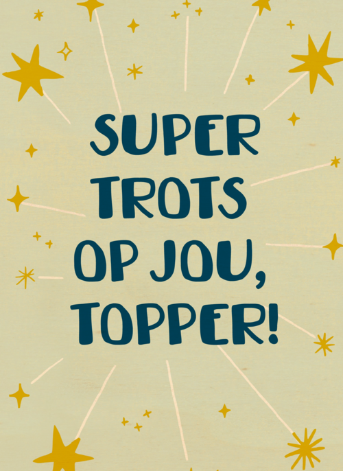 Houten Kaart Diploma | Hallmark | Houten Kaart Hallmark | Diploma | Geslaagdkaart Supertrots Op Jou Kanjer