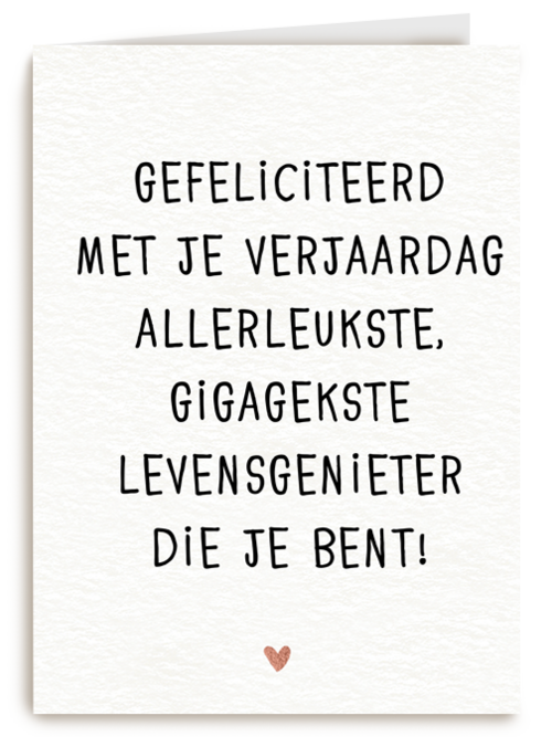 verjaardag kaart hip allerleukste levensgenieter die je bent