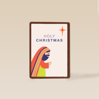 Religieuze kerstkaart bidden