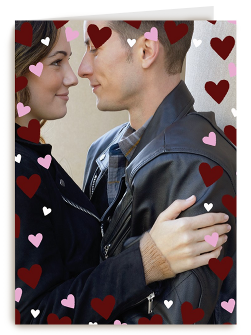 Kaart Hallmark | Liefde Valentijn | Valentijnskaart Foto Volledige Pagina Hartjes