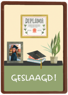 geslaagd fotokaart bureau met foto