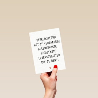 verjaardag kaart hip allerleukste levensgenieter die je bent