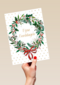 Kerstkaart klassiek Kerstkrans Fijne feestdagen