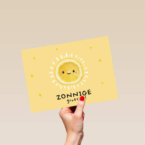 zomer kaart klassiek zonnige groetjes
