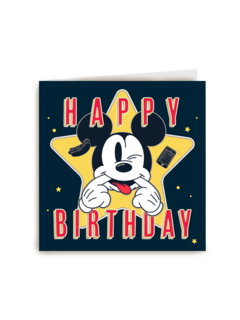 Verjaardagskaart Mickey Mouse met ster