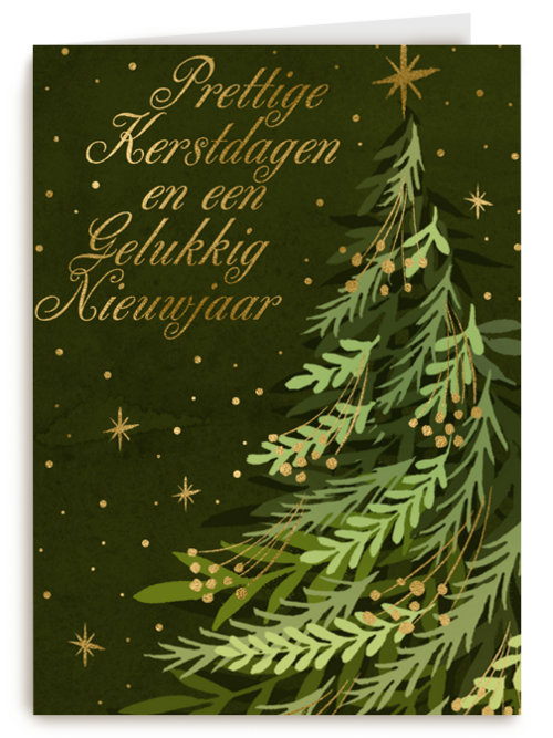 Kerstkaart stijlvolle kerstboom