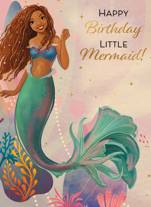 Ariel Little Mermaid kaart Happy Birthday