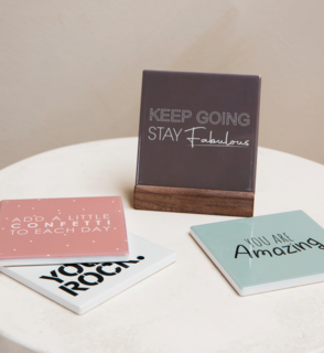 JENS Living Complimententegels Set 4x Dagelijkse Positiviteit