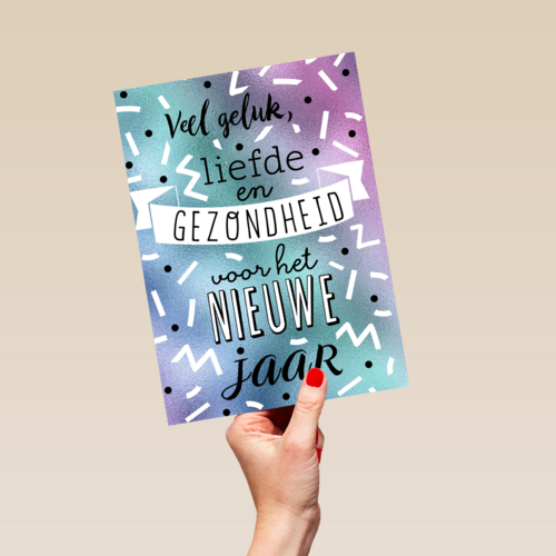 nieuwjaarskaart klassiek veel liefde en gezondheid