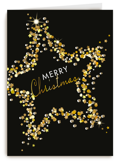 Kerstkaart stijlvol merry christmas ster