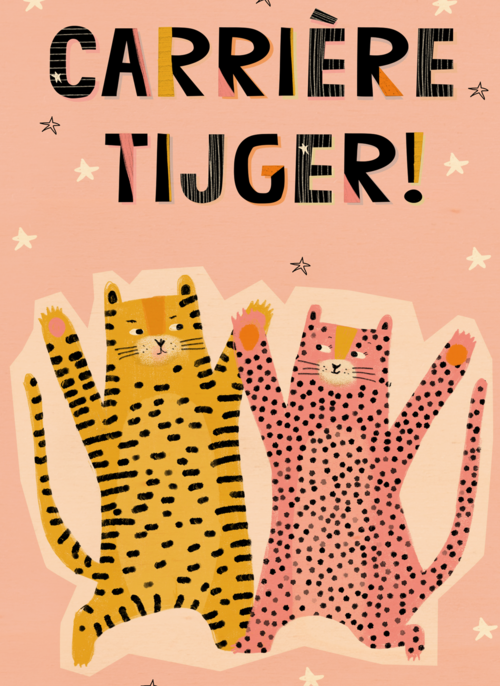 Houten Kaart Nieuwe Baan | Houten Kaart Hallmark | Nieuwe Baan | Promotie Kaart Carriere Tijger