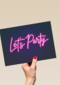 Verjaardagskaart neon lets party