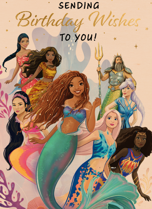 Little Mermaid verjaardagskaart Birthday wishes