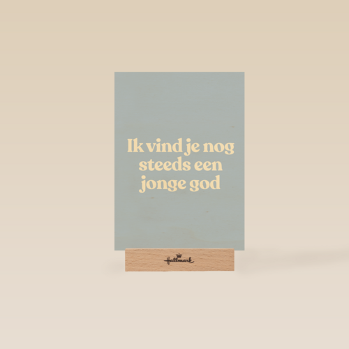 verjaardag kaart man nog steeds jonge god