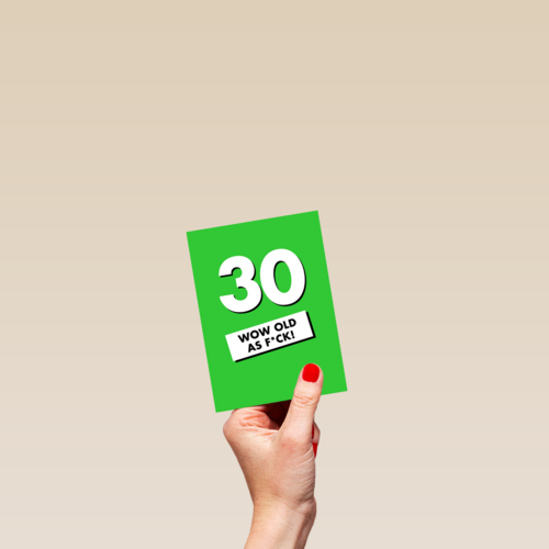 Verjaardagskaart 30 wow old als fuck