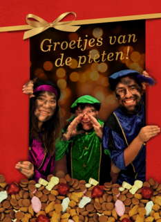 Sinterklaas kaart groetjes van de pieten