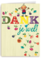 smile kaart bloemetjes dank je wel