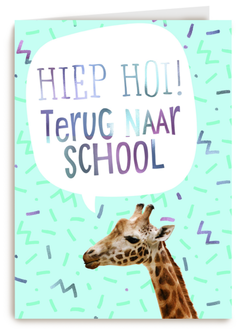 Back to school kaart Giraffe
