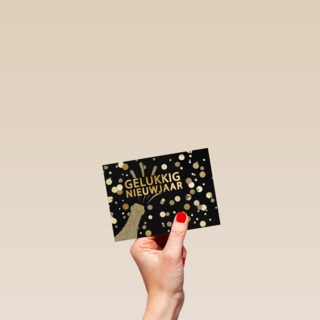 gelukkig nieuwjaar met glitterchampagne